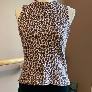 Leopard Print Sleeveless Top Anthropologie M